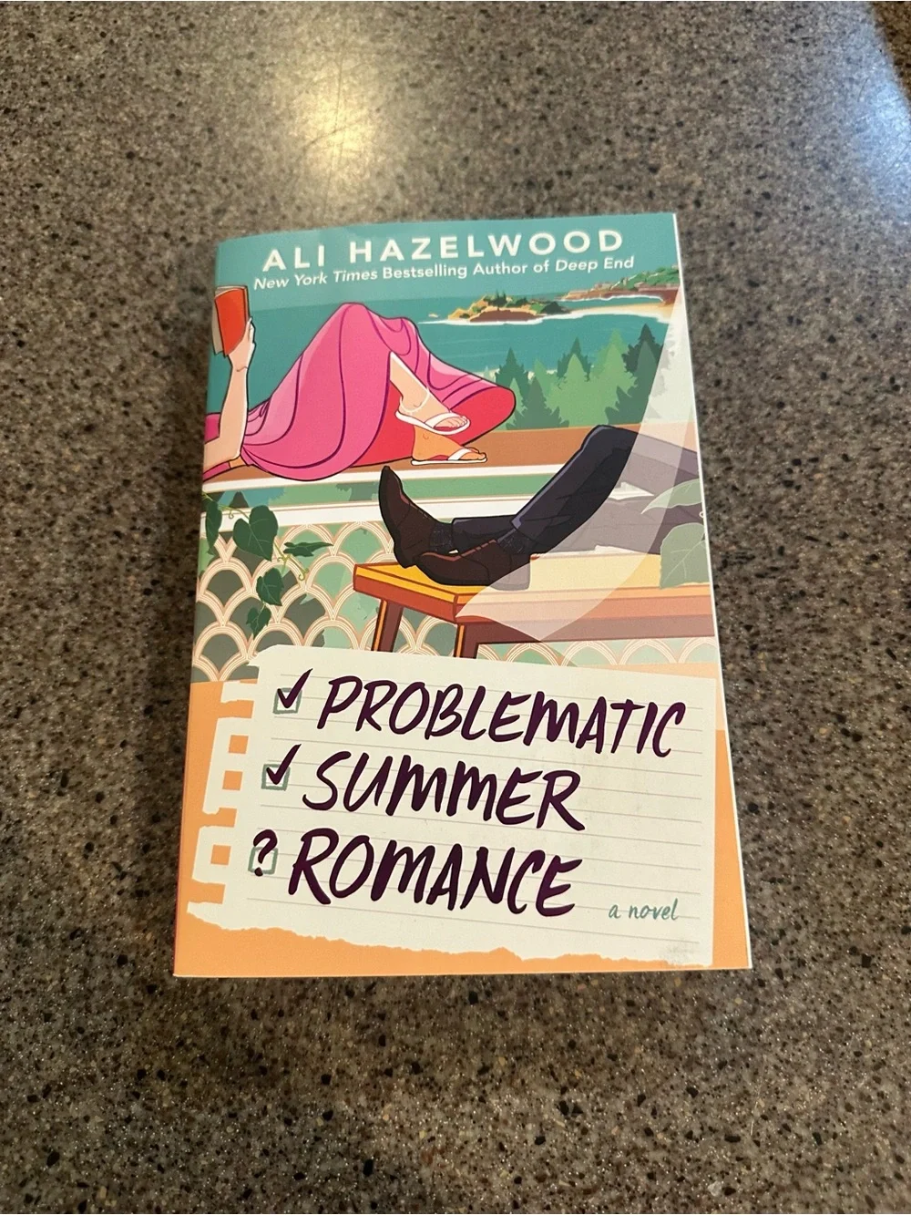 Problematic Summer Romance — Pink & Teal Book Cover